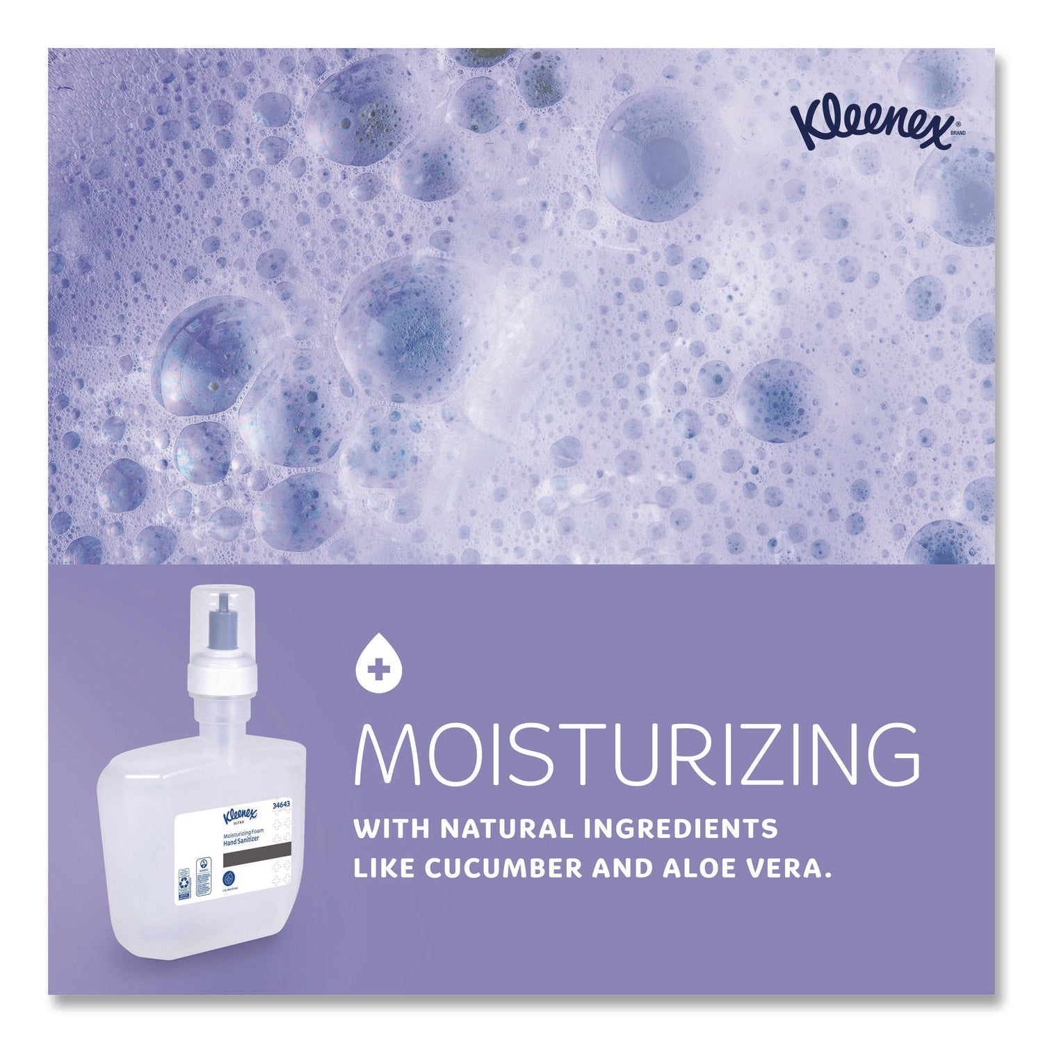 Super Moisturizing Foam Hand Sanitizer, 1,200 mL Cassette, Unscented, 2/Carton