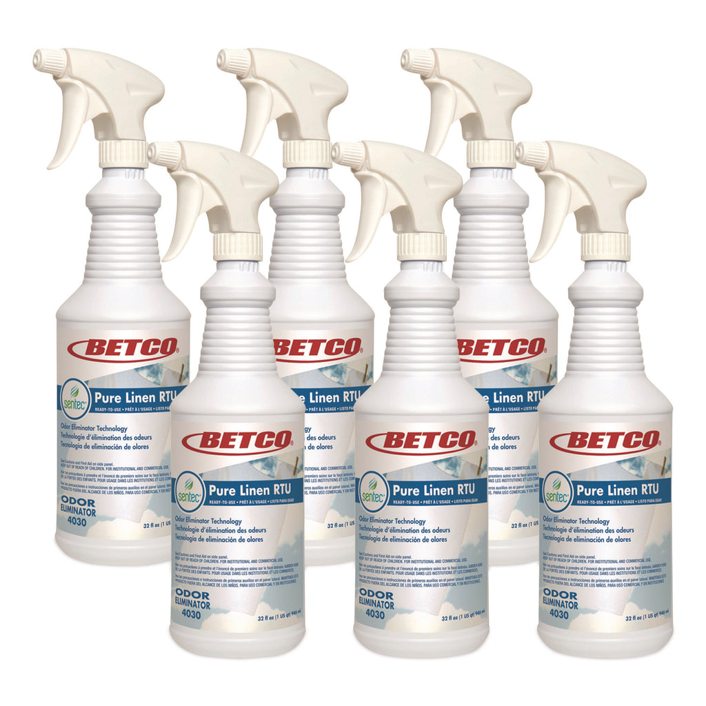 Pure Linen RTU Odor Eliminator, Pure Linen, 32 oz Spray Bottle, 6/Carton