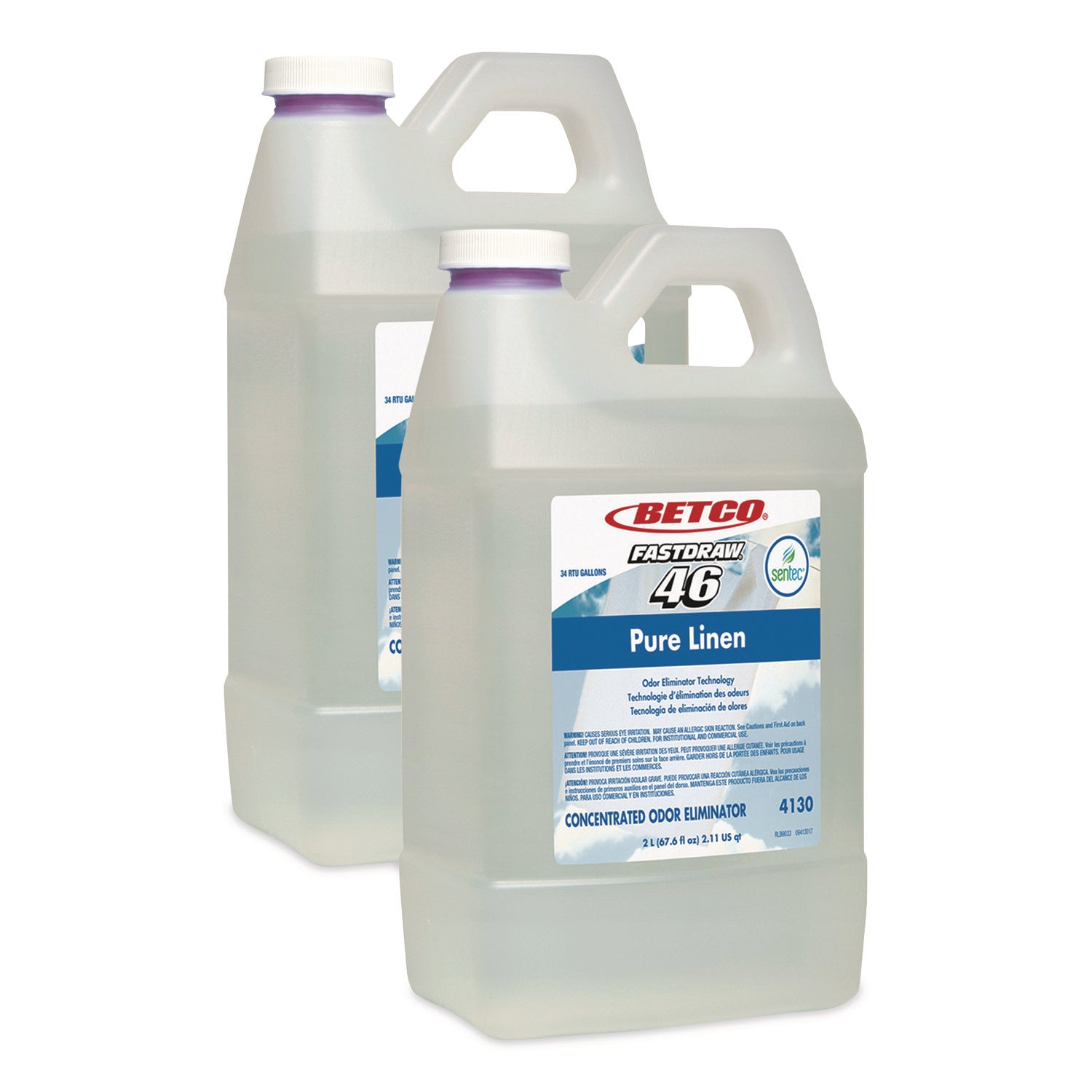 SenTec Pure Linen Concentrate Odor Eliminator, Pure Linen Scent, 2 L Bottle, 2/Carton