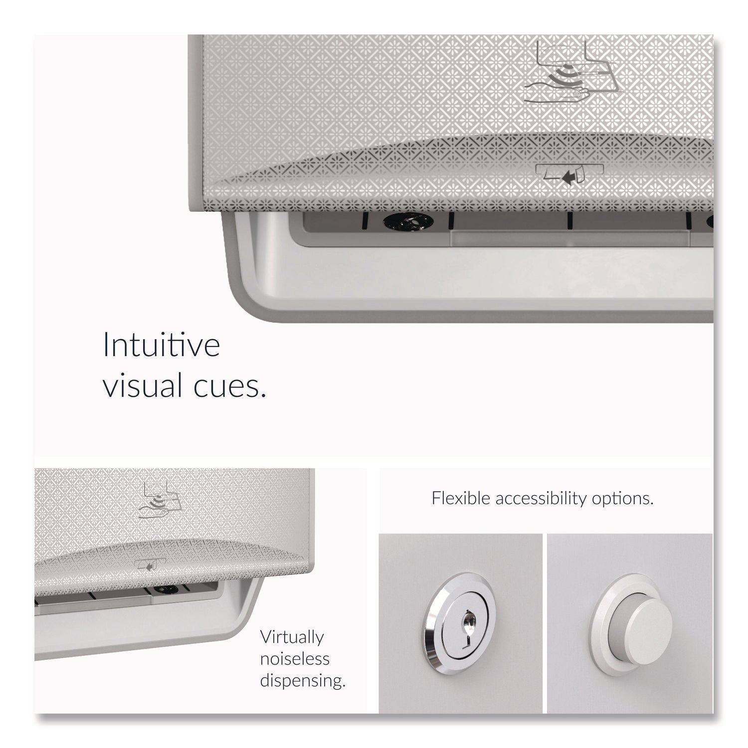 ICON Automatic Roll Towel Dispenser, 20.12 x 16.37 x 13.5, Silver Mosaic