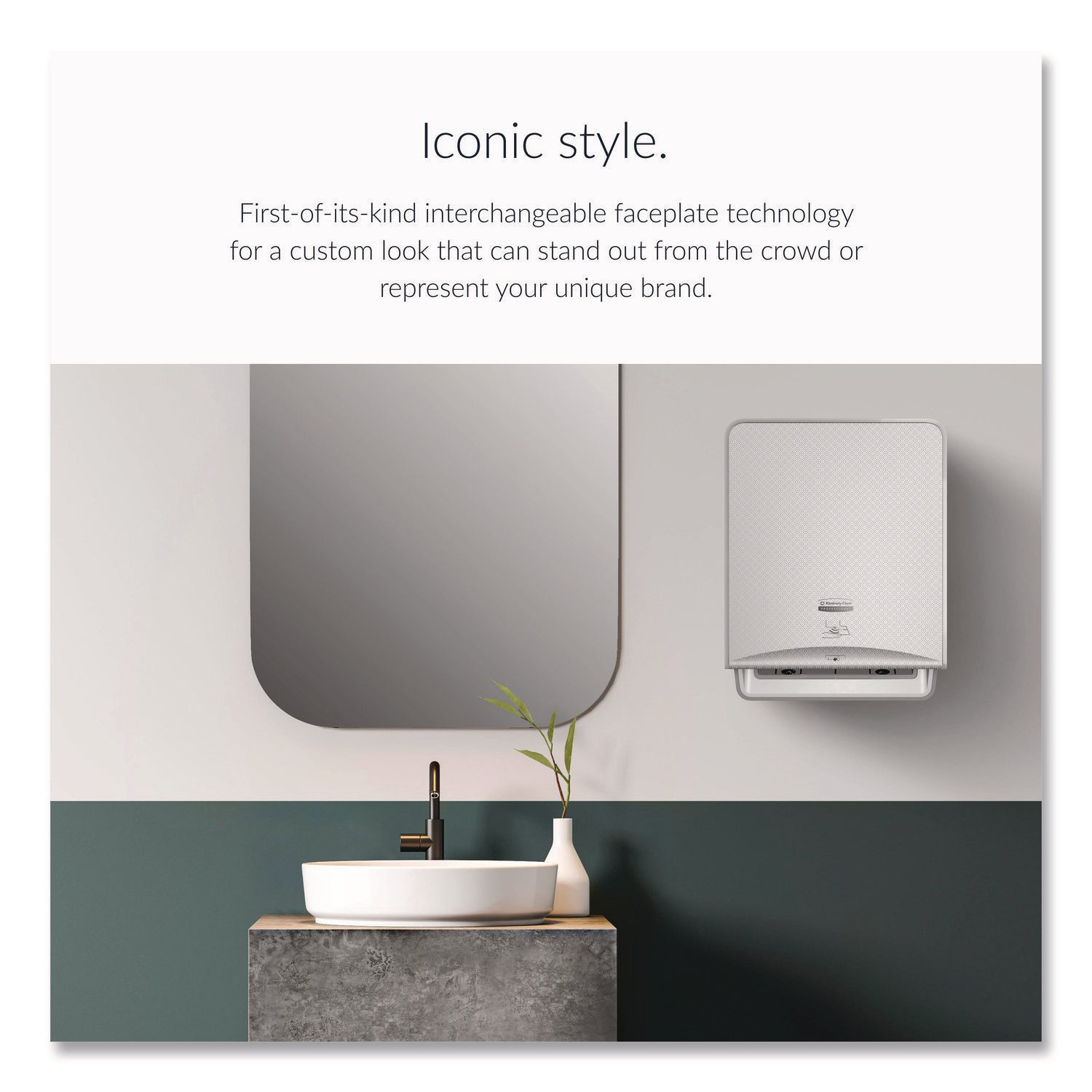 ICON Automatic Roll Towel Dispenser, 20.12 x 16.37 x 13.5, Silver Mosaic