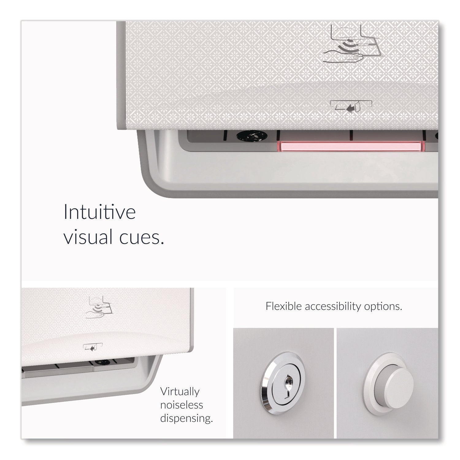 ICON Automatic Roll Towel Dispenser, 20.12 x 16.37 x 13.5, White Mosaic