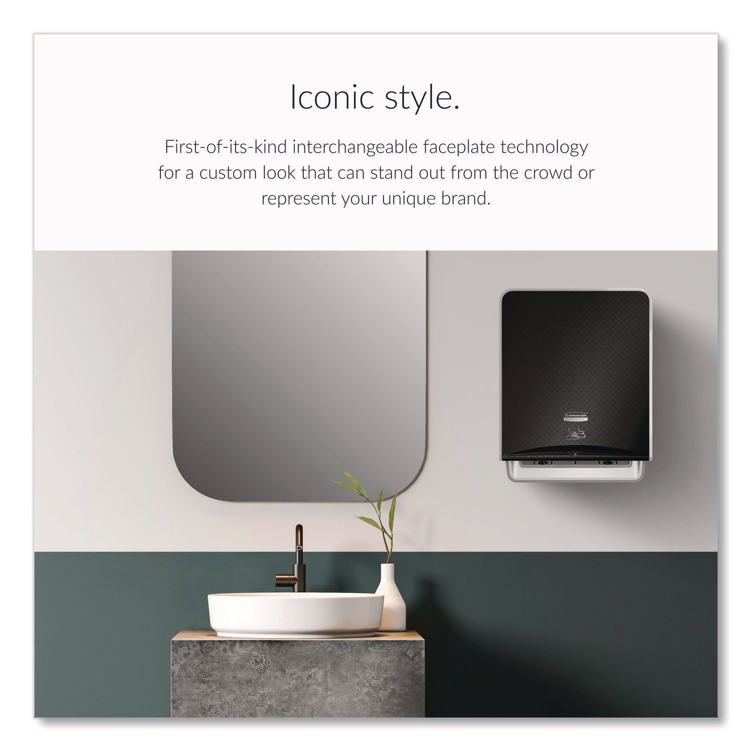 ICON Automatic Roll Towel Dispenser, 20.12 x 16.37 x 13.5, Black Mosaic