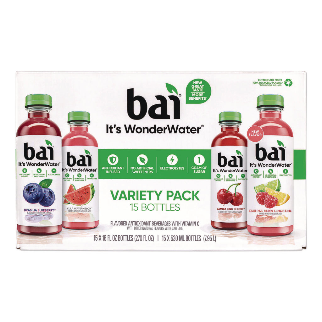 Antioxidant Infused Beverage, Variety Pack, 18 oz Bottle, 15/Carton, Ships in 1-3 Business Days