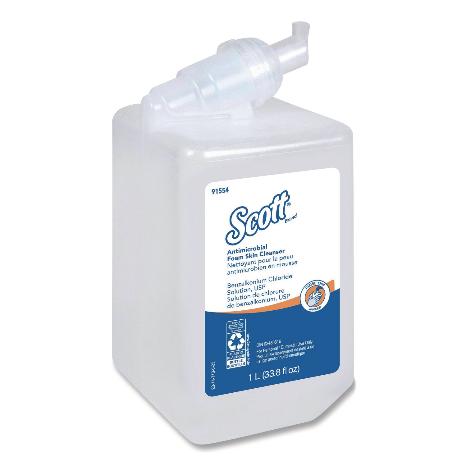 Antimicrobial Foam Skin Cleanser, Fresh Scent, 1,000 mL Bottle