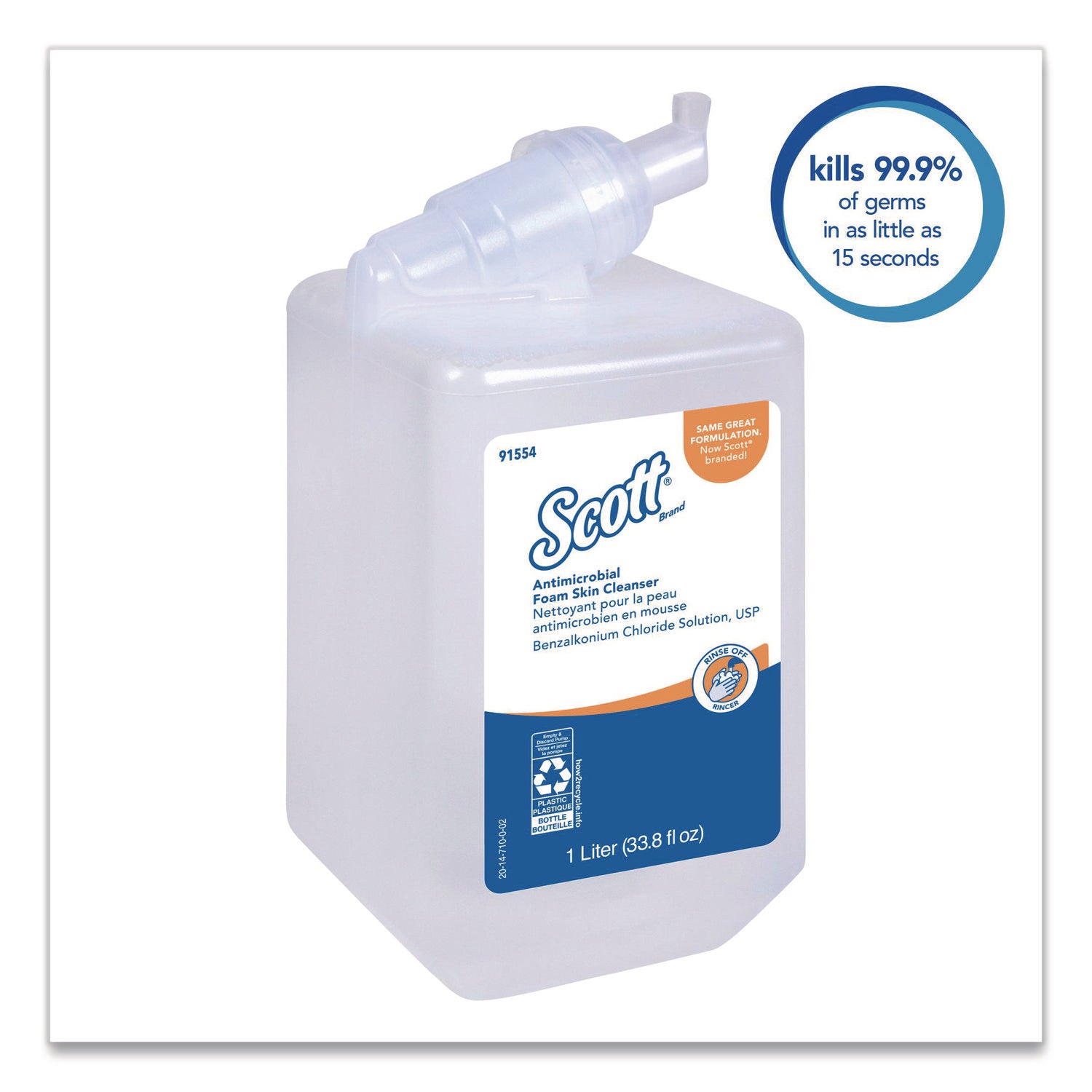 Antimicrobial Foam Skin Cleanser, Fresh Scent, 1,000 mL Bottle