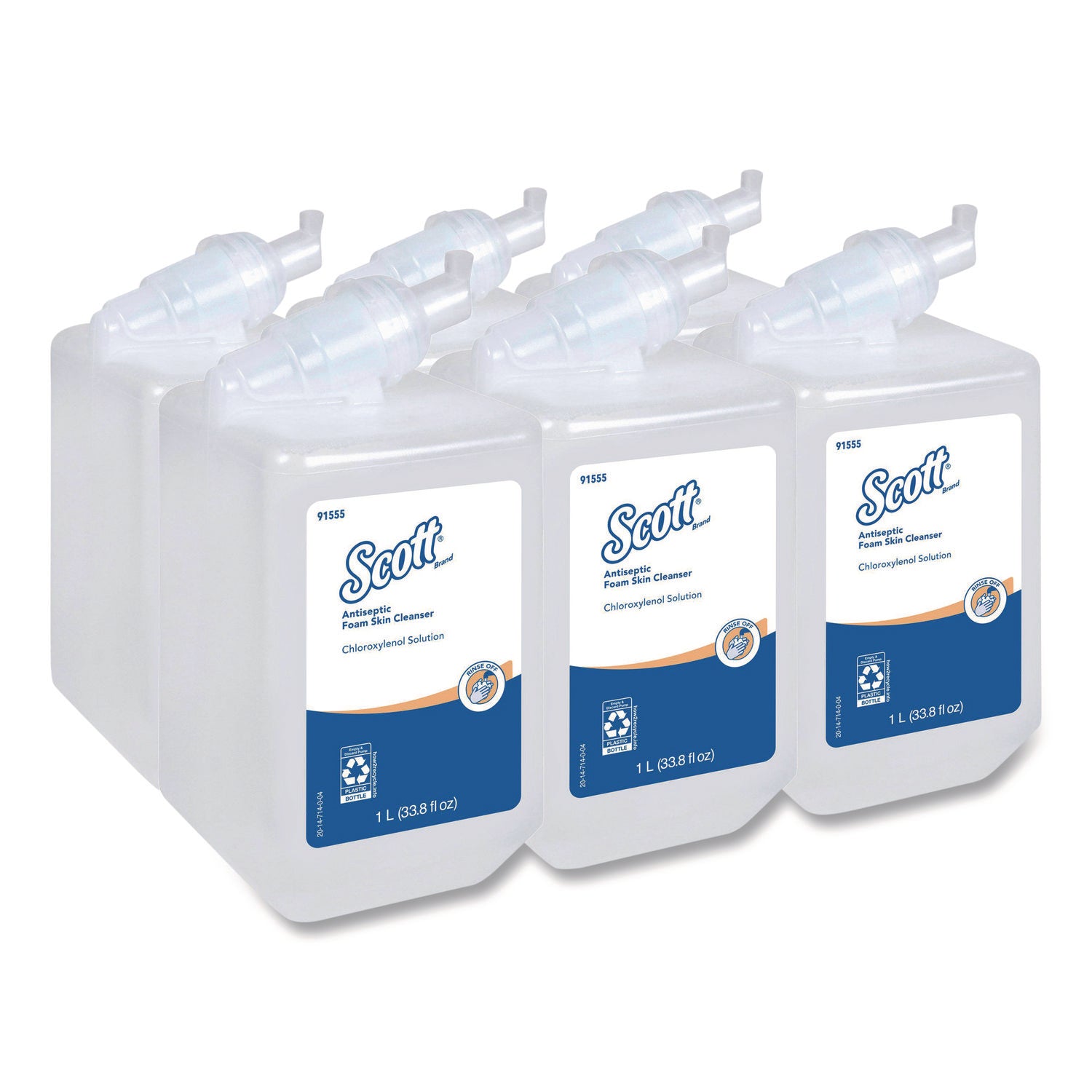 Antiseptic Foam Skin Cleanser, Unscented, 1,000 mL Refill, 6/Carton