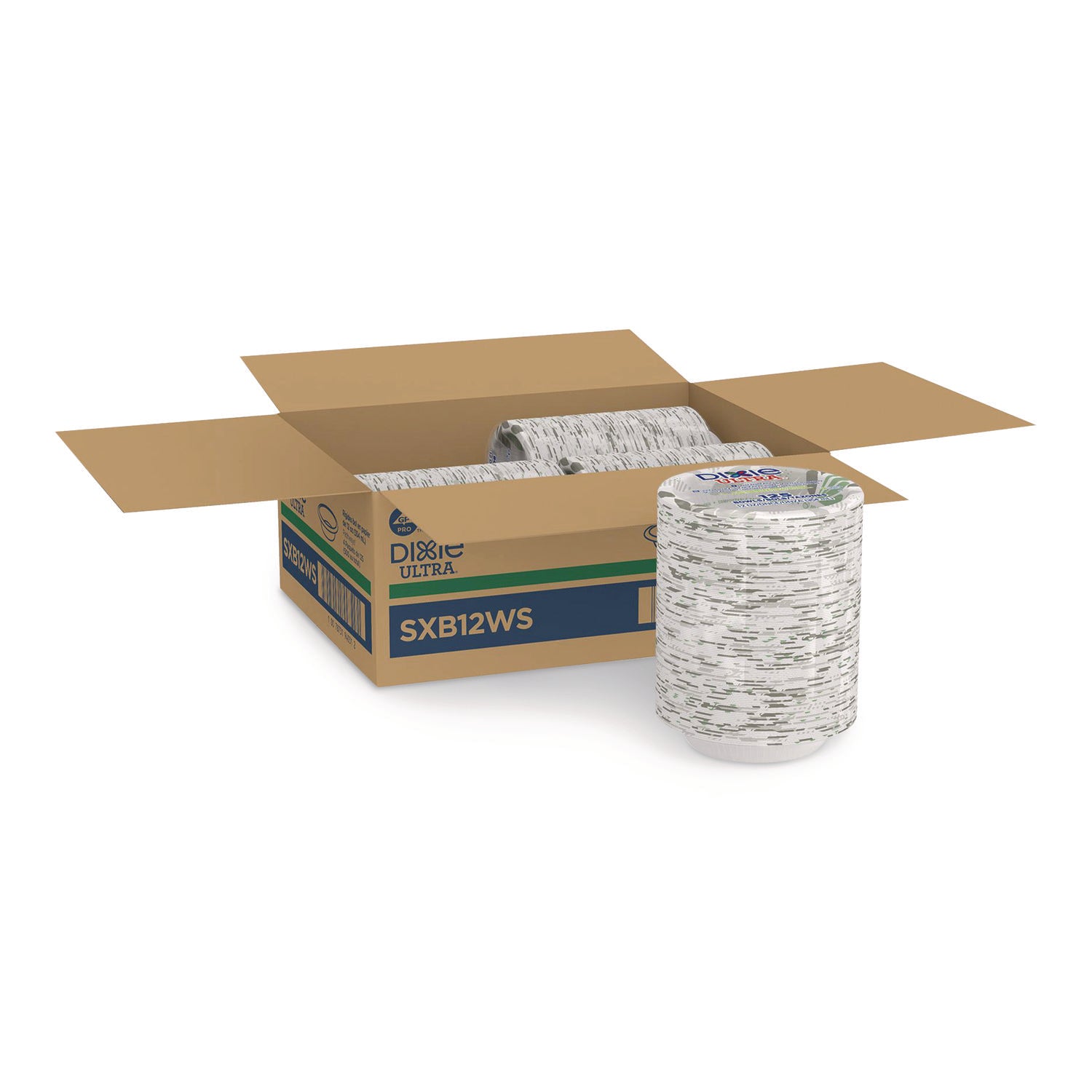 Pathways with Soak Proof Shield Heavyweight Paper Bowls, WiseSize, 12 oz, Green/Burgundy, 500/Carton