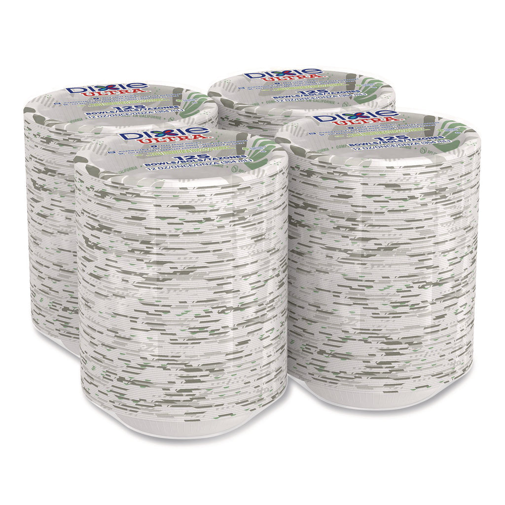 Pathways Heavyweight Paper Bowls, WiseSize, 12 oz, Green/Burgundy, 125/Pack
