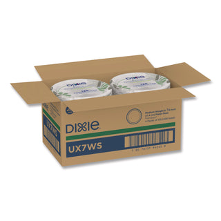 Pathways Soak-Proof Shield Mediumweight Paper Plates, WiseSize, 6.88" dia, Green/Burgundy, 500/Carton