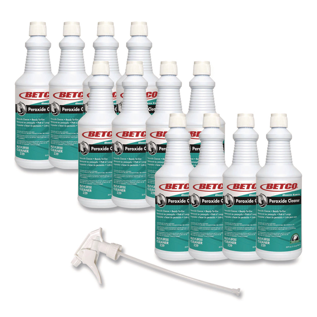Green Earth Ready To Use Multi Purpose Cleaner - For Floor, Shower, Glass, Tile, Grout, Bathroom - 32 oz (2 lb) - Mint ScentBottle - 12 / Carton - Non-corrosive, Deodorize - Clear