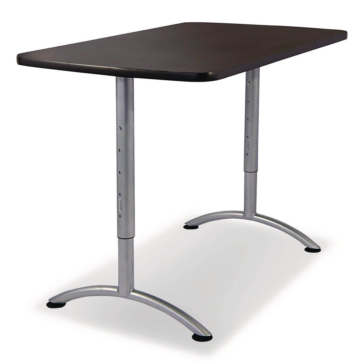 ARC Adjustable-Height Table, Rectangular, 60" x 30" x 30" to 42", Graphite/Silver