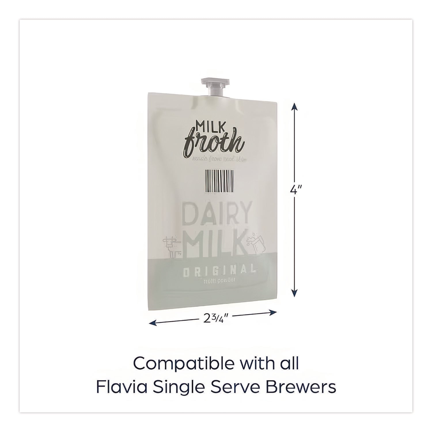 FLAVIA Real Milk Froth Freshpacks, 0.46 oz Packet, 72 Packets/Carton