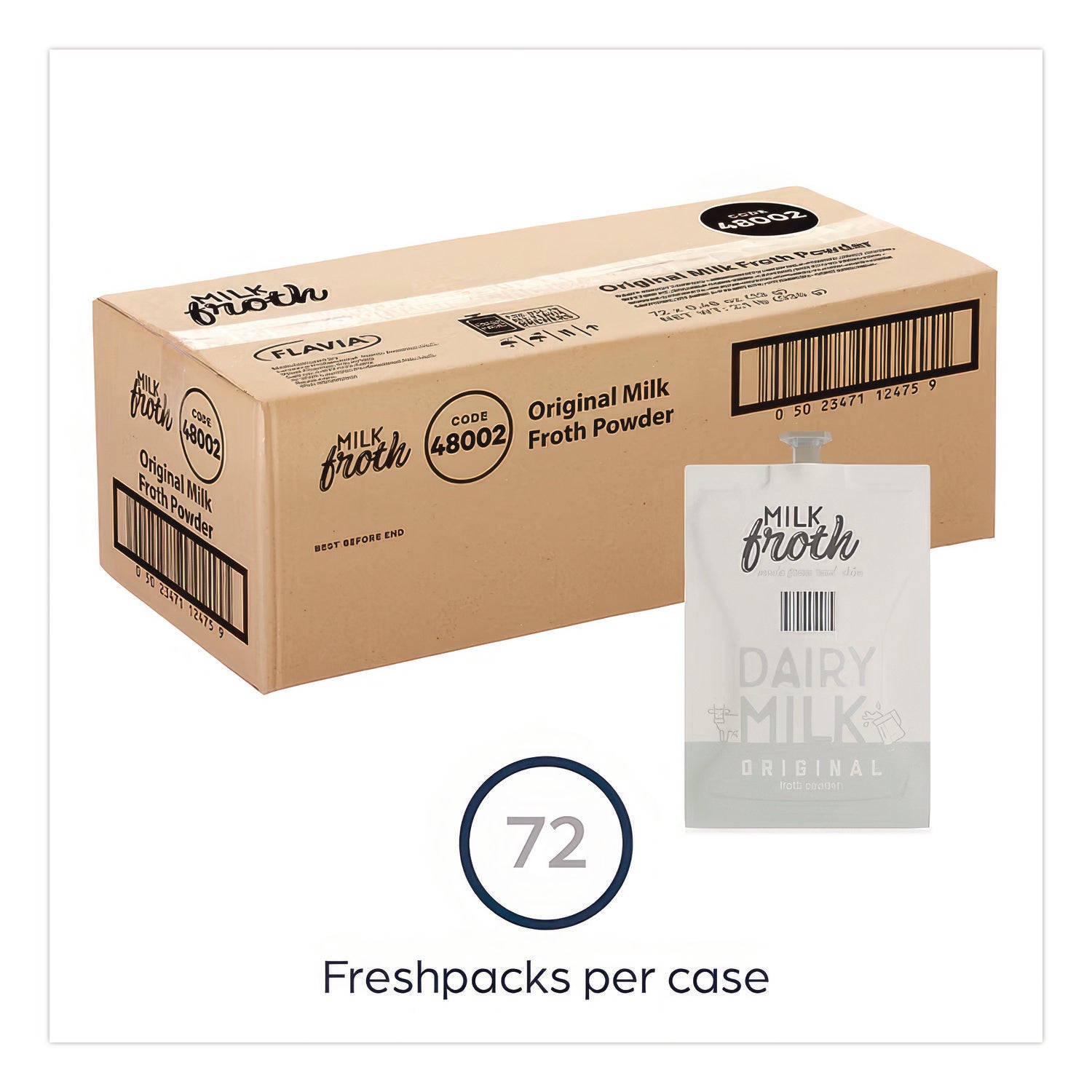 FLAVIA Real Milk Froth Freshpacks, 0.46 oz Packet, 72 Packets/Carton