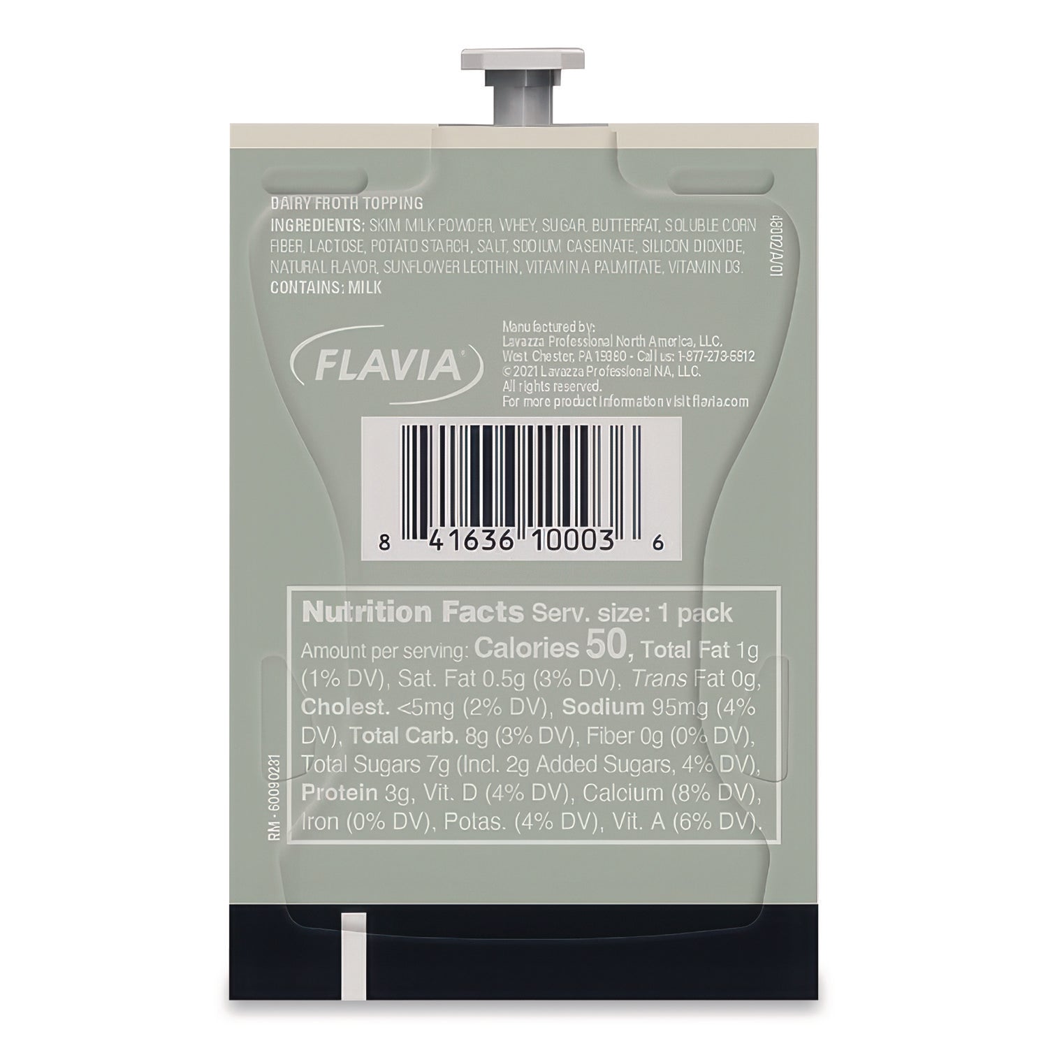 FLAVIA Real Milk Froth Freshpacks, 0.46 oz Packet, 72 Packets/Carton