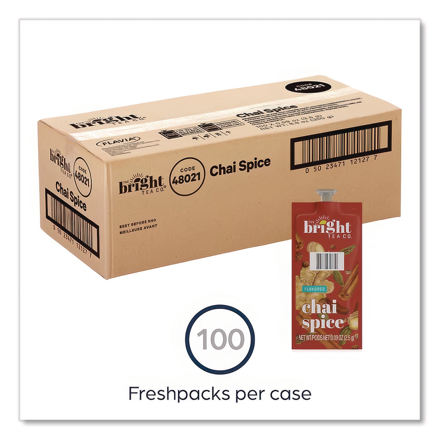 Tea Freshpack Pods, Chai Spice, 0.09 oz, 100/Carton