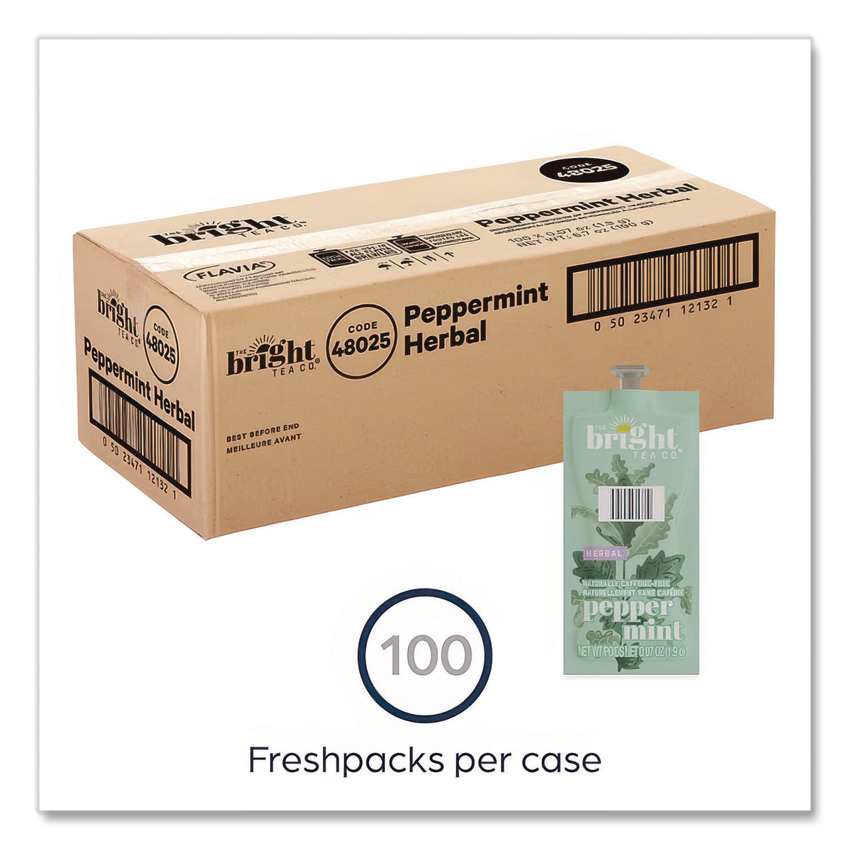 Tea Freshpack Pods, Peppermint Herbal, 0.07 oz, 100/Carton
