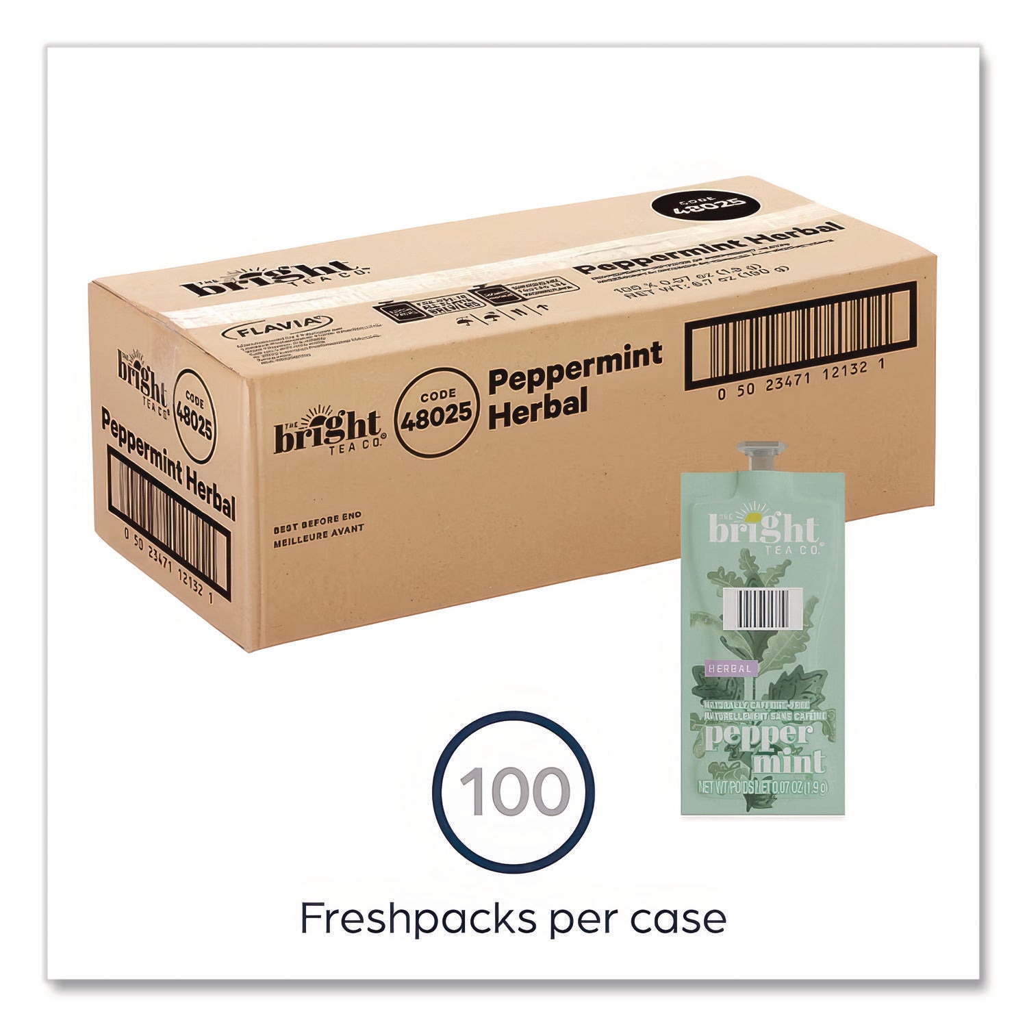 Tea Freshpack Pods, Peppermint Herbal, 0.07 oz, 100/Carton