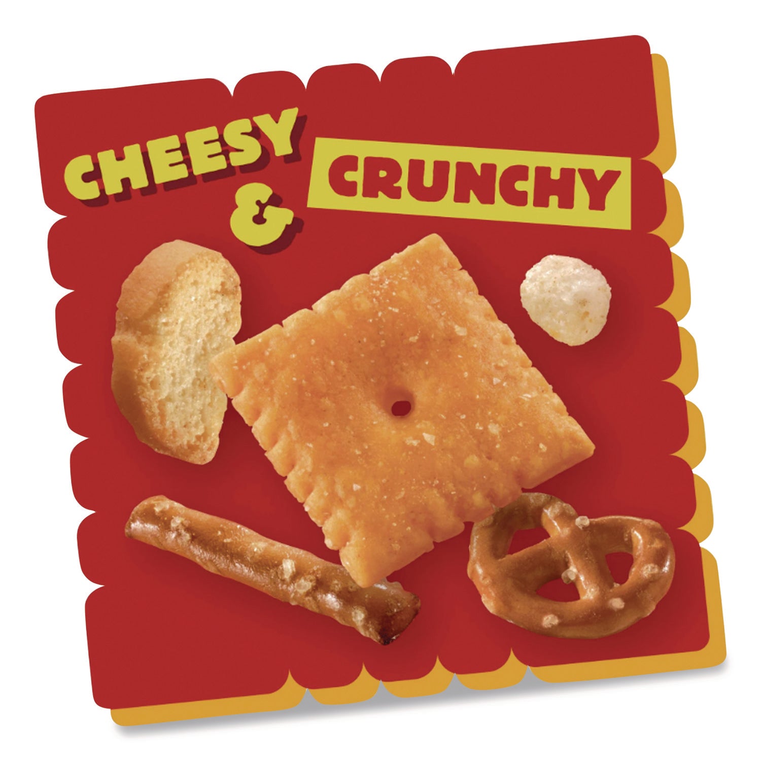 Cheez-it Baked Snack Mix, Classic Cheese, 4.5 oz Bag, 6/Pack