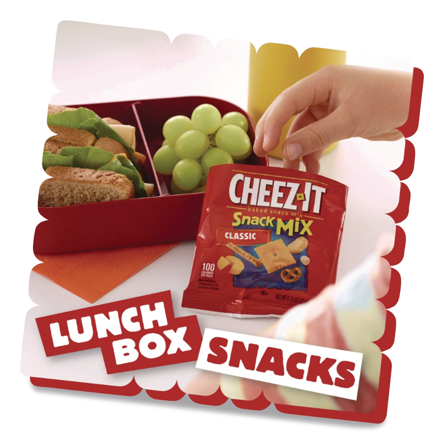Cheez-it Baked Snack Mix, Classic Cheese, 4.5 oz Bag, 6/Pack