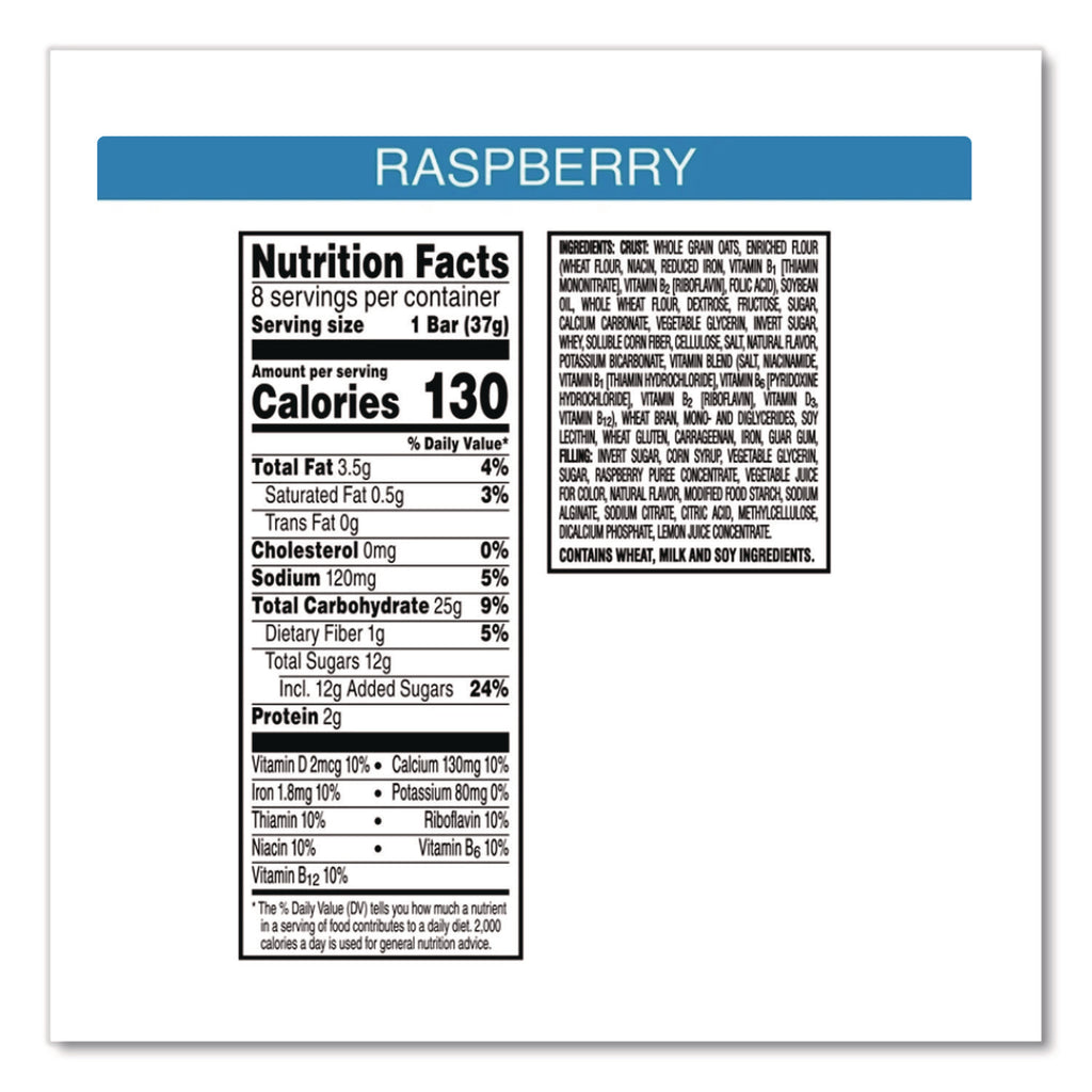 Nutri-Grain Soft Baked Breakfast Bars, Raspberry, Indv Wrapped 1.3 oz Bar, 16/Box