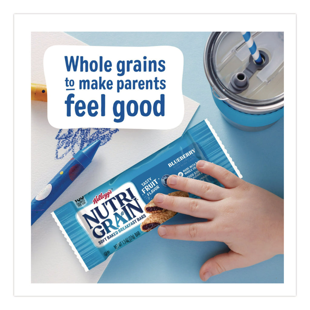 Nutri-Grain Soft Baked Breakfast Bars, Blueberry, Indv Wrapped 1.3 oz Bar, 16/Box