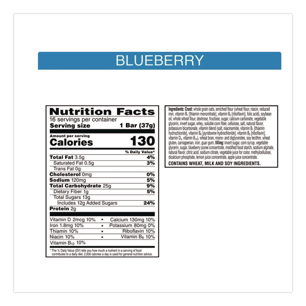 Nutri-Grain Soft Baked Breakfast Bars, Blueberry, Indv Wrapped 1.3 oz Bar, 16/Box
