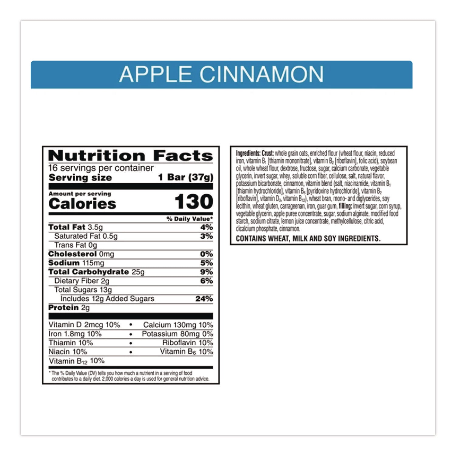 Nutri-Grain Soft Baked Breakfast Bars, Apple-Cinnamon, Indv Wrapped 1.3 oz Bar, 16/Box