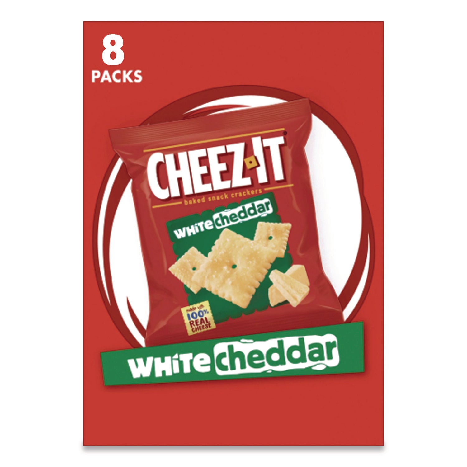 Cheez-It Crackers, 1.5 oz Single-Serving Snack Bags, White Cheddar, 8/Box