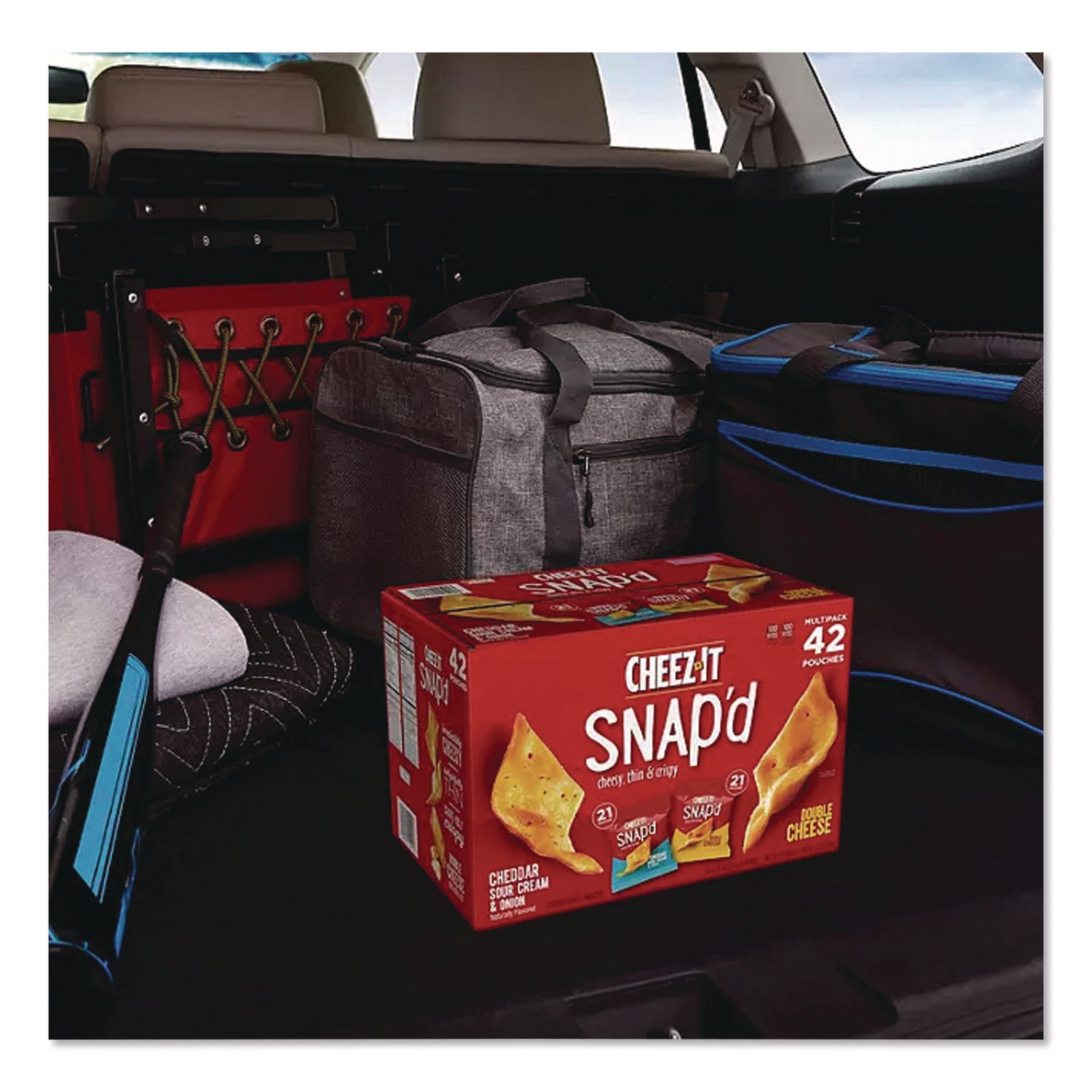 Snap'd Crackers Variety Pack, Cheddar Sour Cream and Onion; Double Cheese, 0.75 oz Bag, 42/Carton