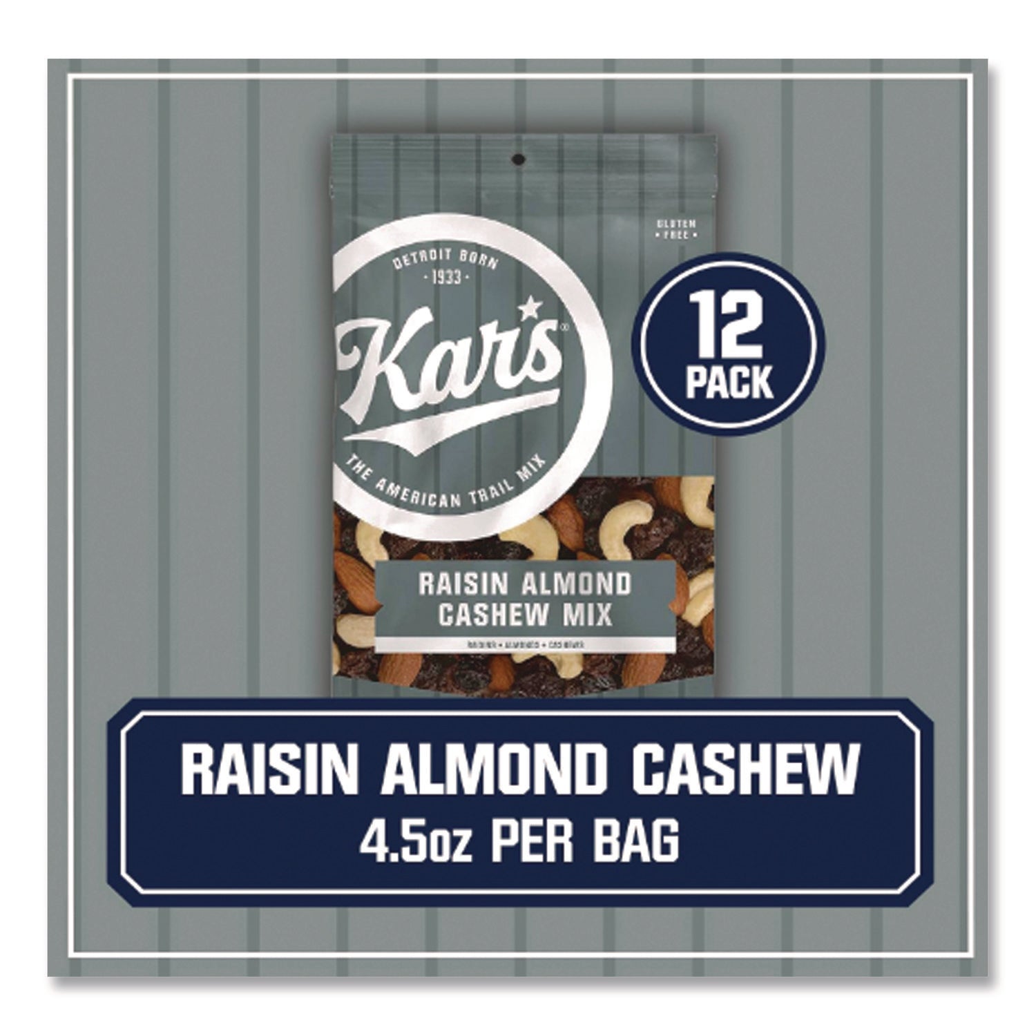 Fresh Harvest Trail Mix, Raisin Almond Cashew, 4.5 oz Bag, 12/Box