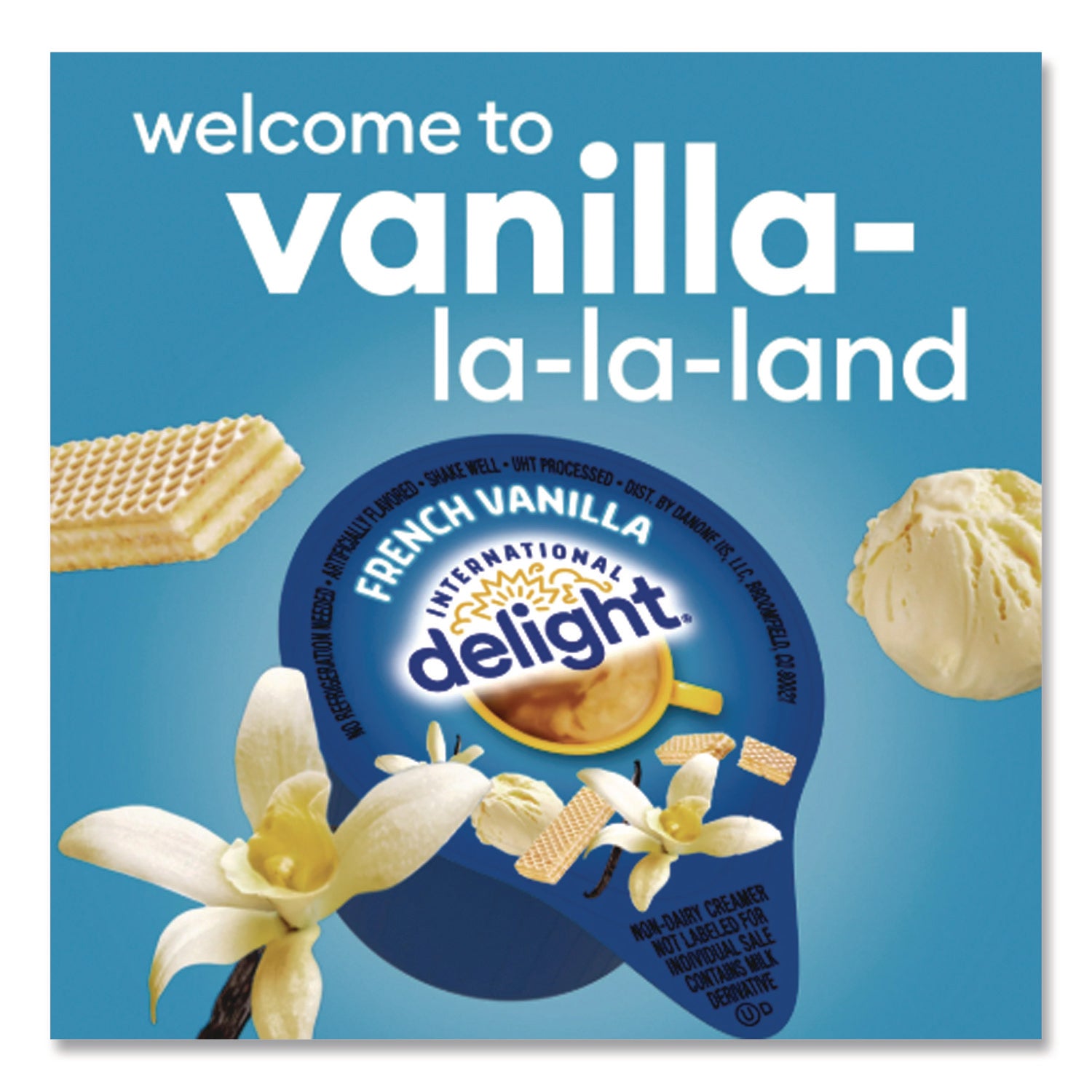 Flavored Liquid Non-Dairy Coffee Creamer, French Vanilla, 0.4375 oz Cups, 192/CT