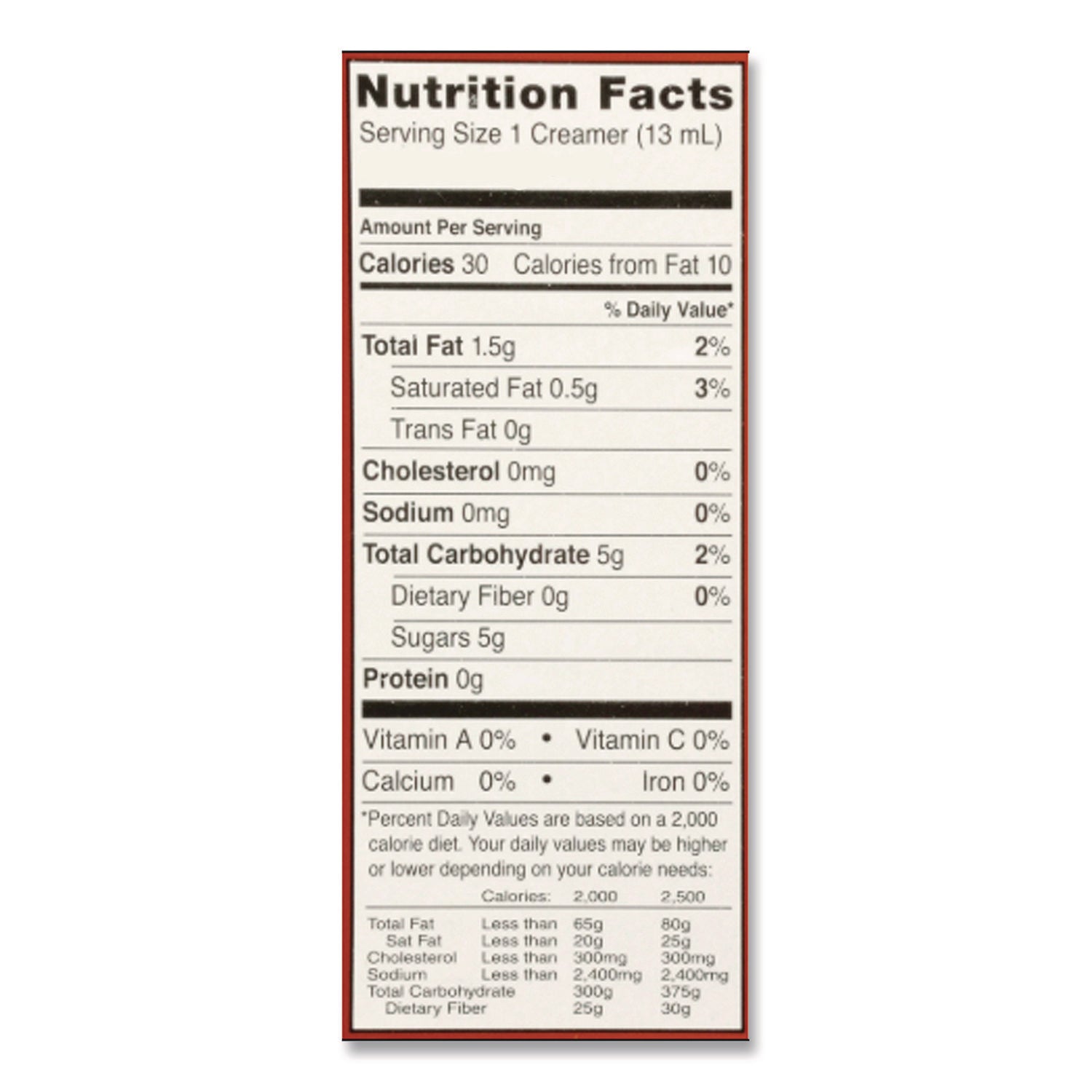 Flavored Liquid Non-Dairy Coffee Creamer, Hazelnut, 0.4375 oz Cup, 48/Box