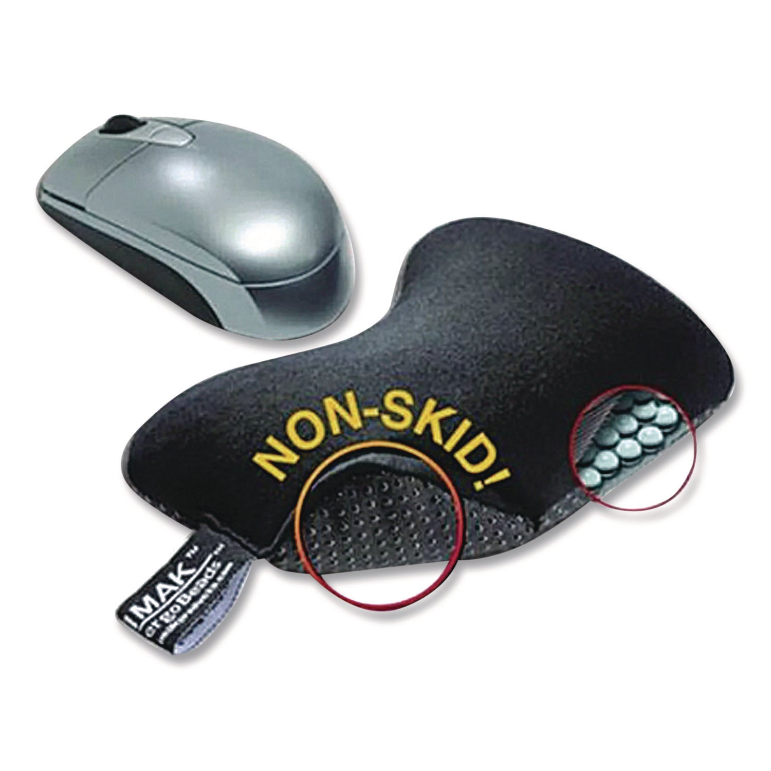 Nonskid Mouse Wrist Cushion, 7 x 5.3, Black