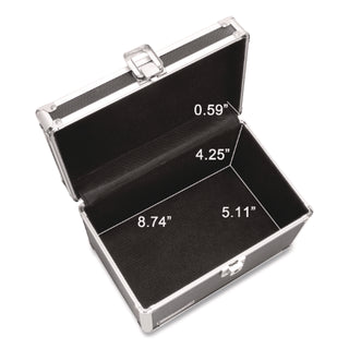 Locking Index Card File, Holds 550 5 x 8 Cards, 8.75 x 5.5 x 5.75, Black