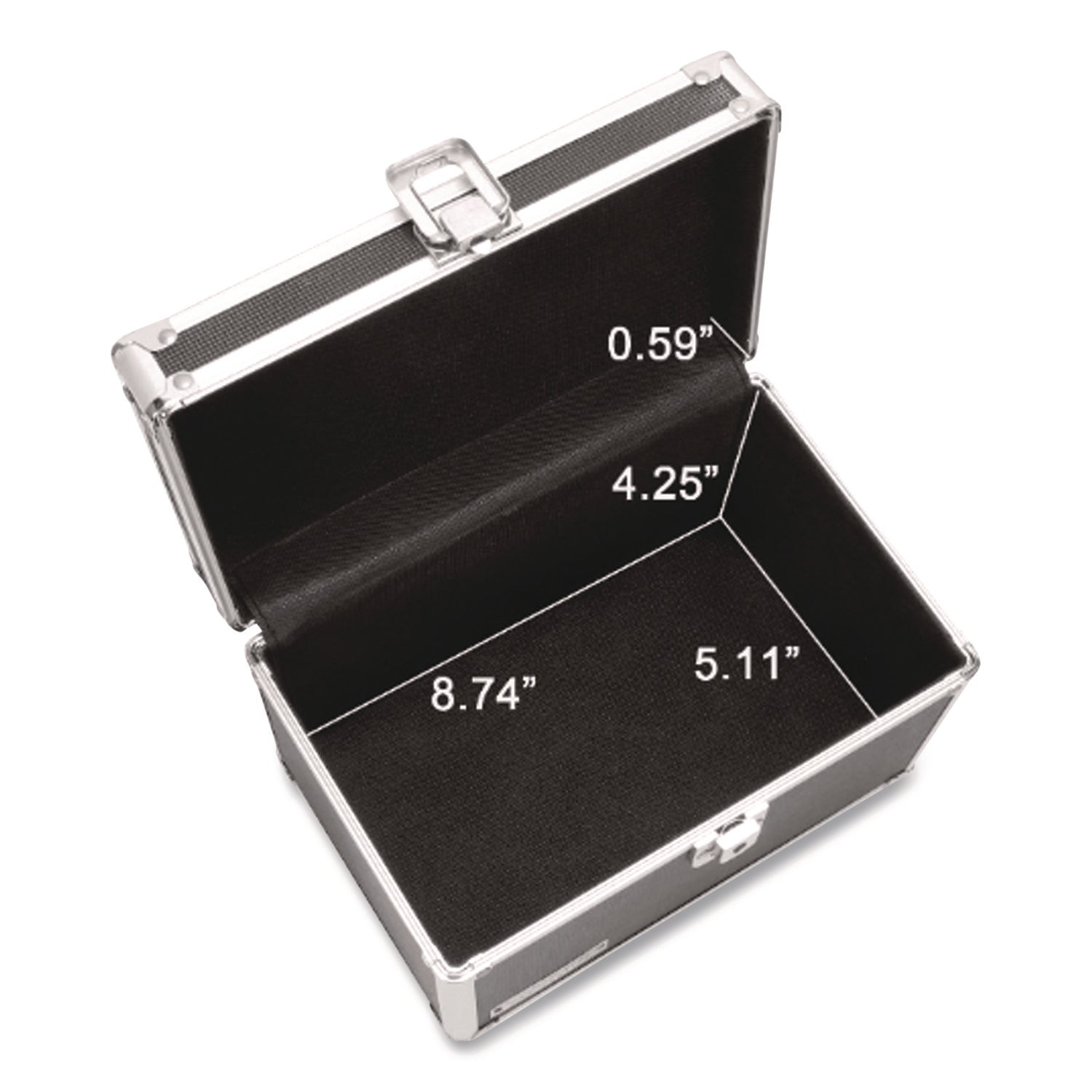 Locking Index Card File, Holds 550 5 x 8 Cards, 8.75 x 5.5 x 5.75, Black