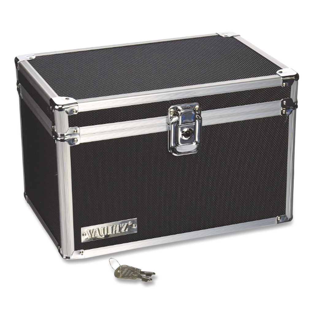 Locking Index Card File, Holds 550 5 x 8 Cards, 8.75 x 5.5 x 5.75, Black