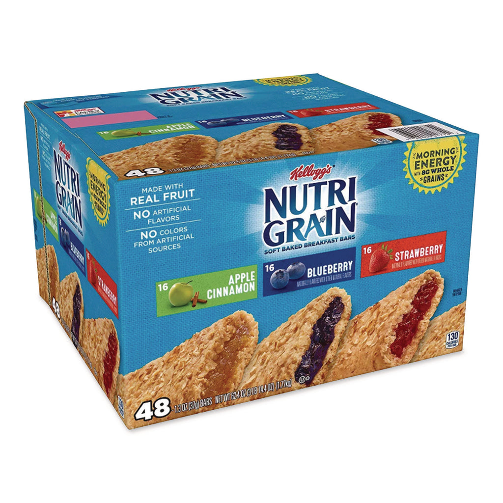 Nutri-Grain Soft Baked Breakfast Bars, Assorted, 1.3 oz Bar, 48/Carton, Ships in 1-3 Business Days