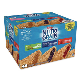 Nutri-Grain Soft Baked Breakfast Bars, Assorted, 1.3 oz Bar, 48/Carton, Ships in 1-3 Business Days