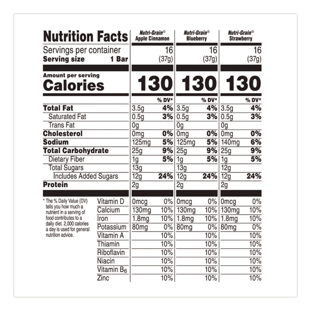 Nutri-Grain Soft Baked Breakfast Bars, Assorted, 1.3 oz Bar, 48/Carton, Ships in 1-3 Business Days