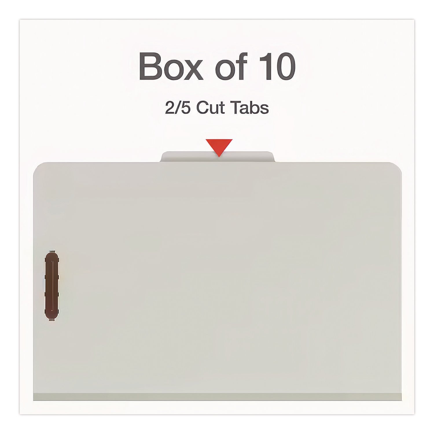 Four-Section Pressboard Classification Folders, 2" Expansion, 1 Divider, 4 Fasteners, Legal Size, Light Green, 10/Box