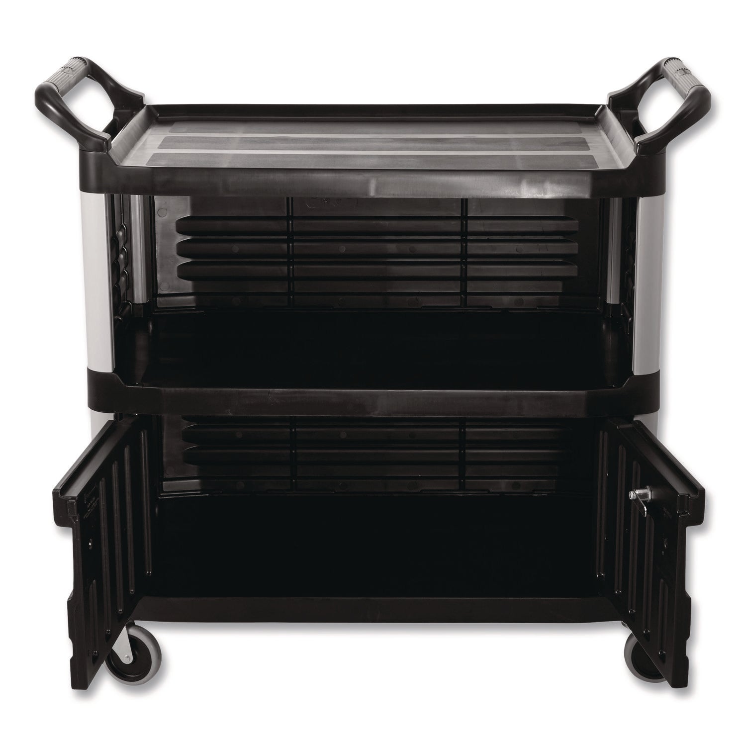 Xtra Equipment Cart, 300-lb Cap, Three-Shelf, 20-3/4w x 40-5/8d x 37-4/5h, Black