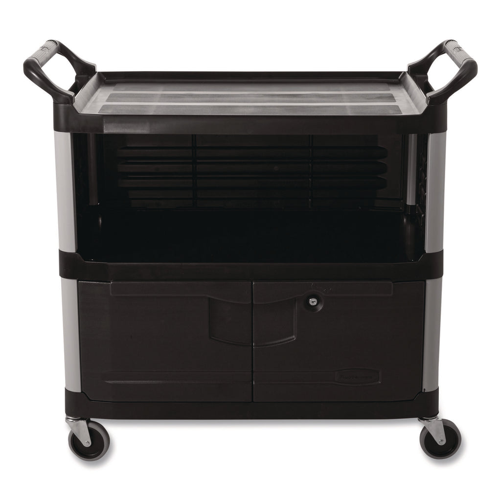 Xtra Equipment Cart, 300-lb Cap, Three-Shelf, 20-3/4w x 40-5/8d x 37-4/5h, Black