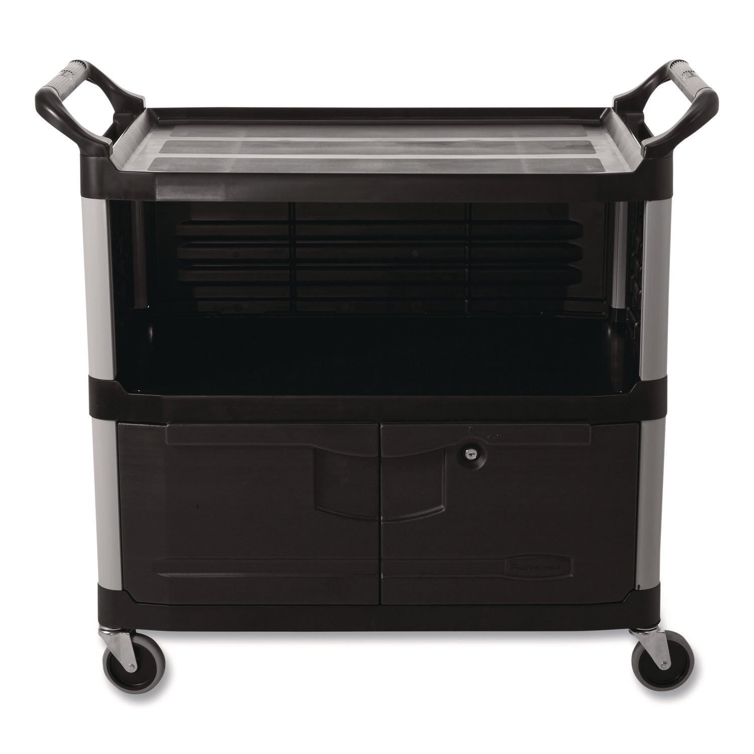 Xtra Equipment Cart, 300-lb Cap, Three-Shelf, 20-3/4w x 40-5/8d x 37-4/5h, Black