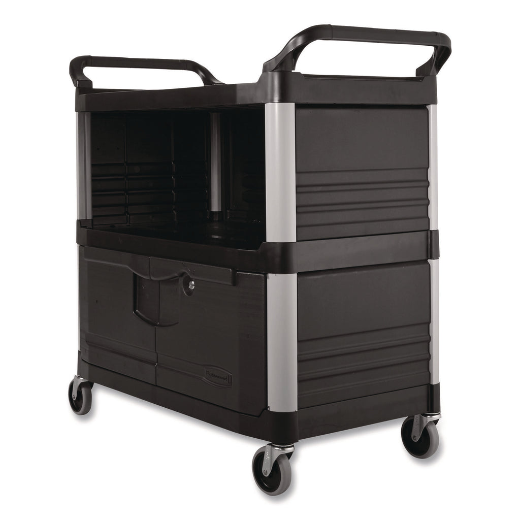 Xtra Equipment Cart, 300-lb Cap, Three-Shelf, 20-3/4w x 40-5/8d x 37-4/5h, Black