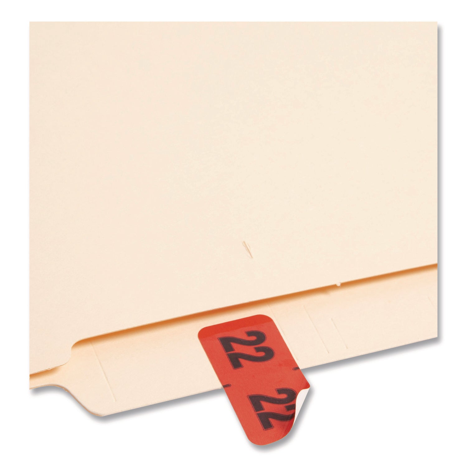 Yearly End Tab File Folder Labels, 22, 0.75 x 1.5, Red, 500 Labels/Roll