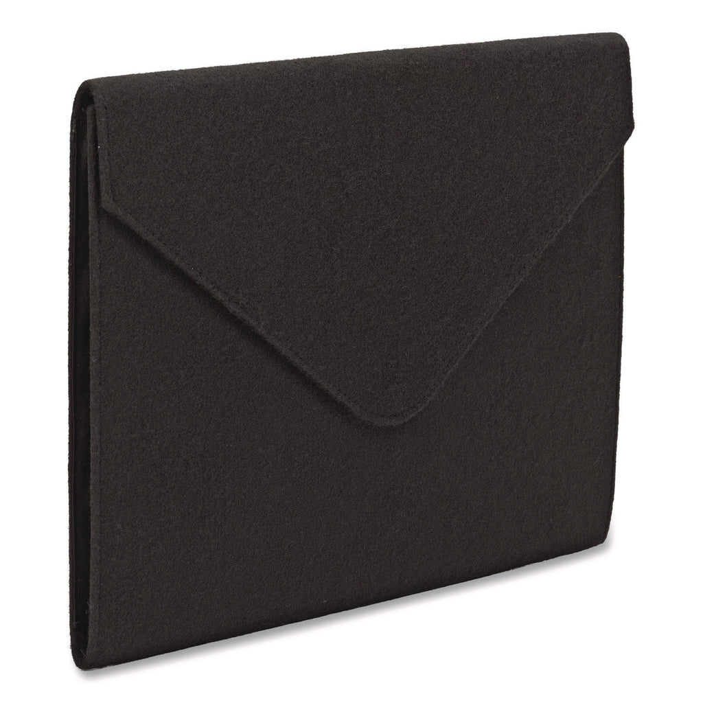 Soft Touch Cloth Expanding Files, 2" Expansion, 1 Section, Snap Closure, Letter Size, Black