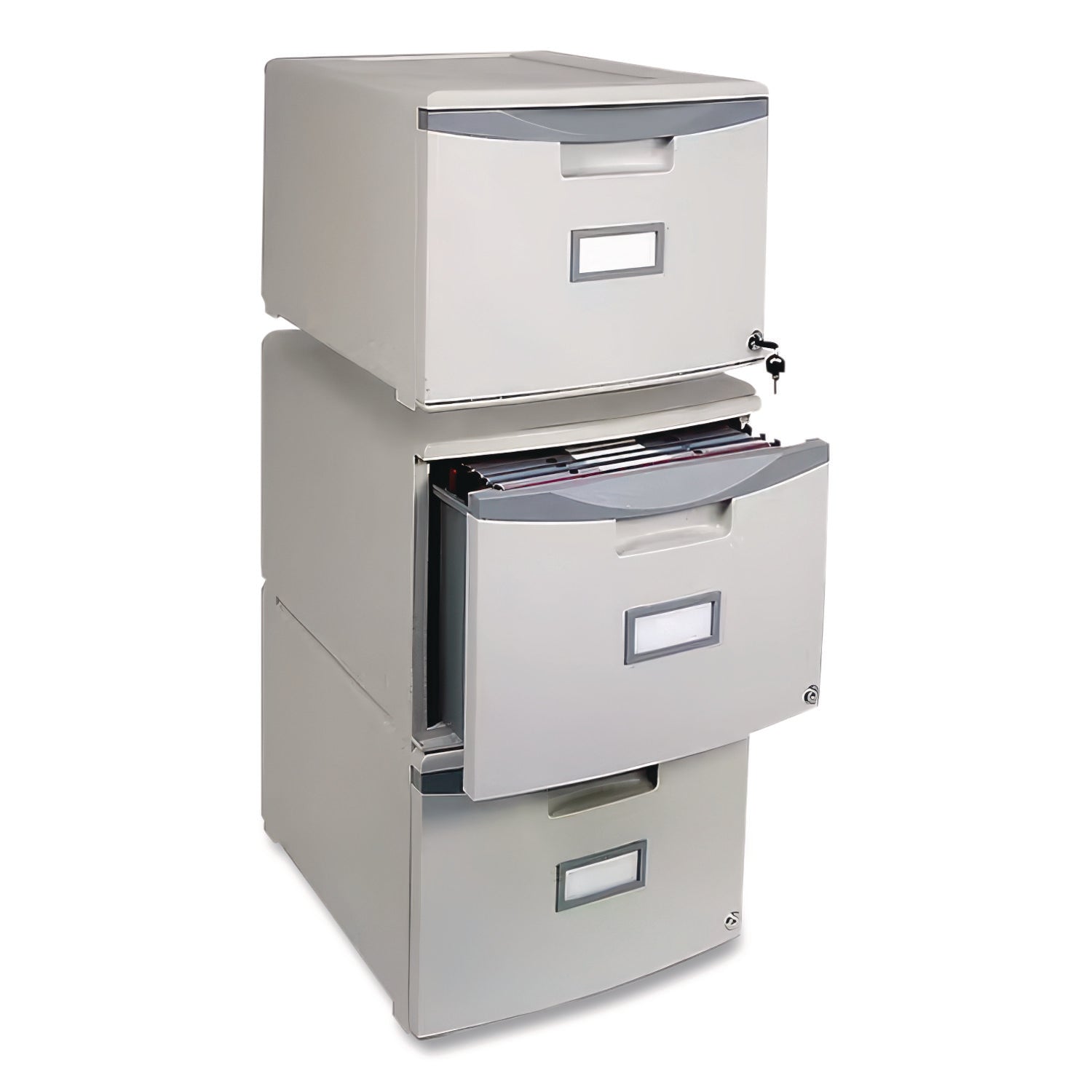 Stackable Storage Drawer, 14.8" x 18.3" x 12.8", Gray