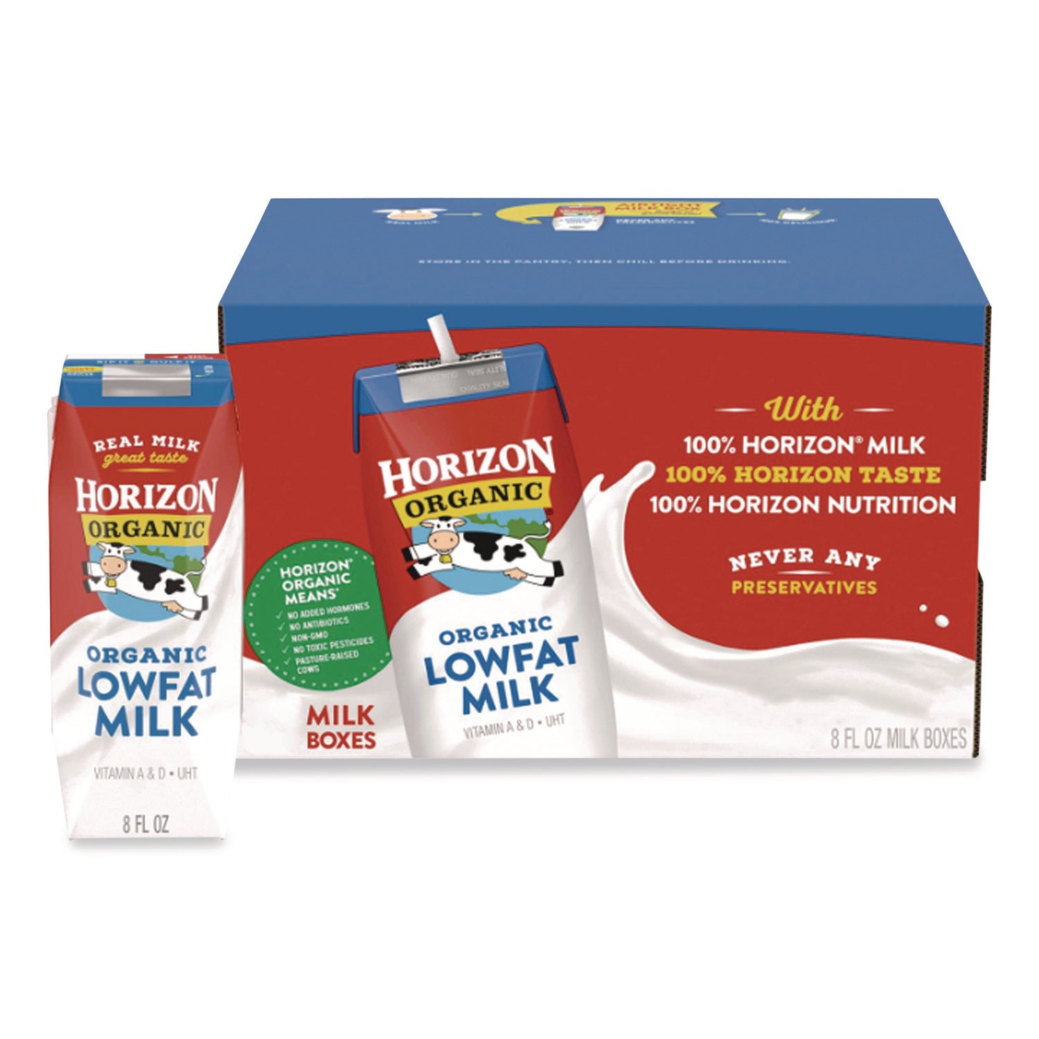 Low Fat Milk, 1% Plain, 8 oz, 18/Carton