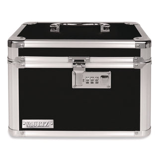 Latching Lid Locking Personal Security Box, Combination Lock, 10 x 7.5 x 7.75, Plastic; Steel; Aluminum, Black